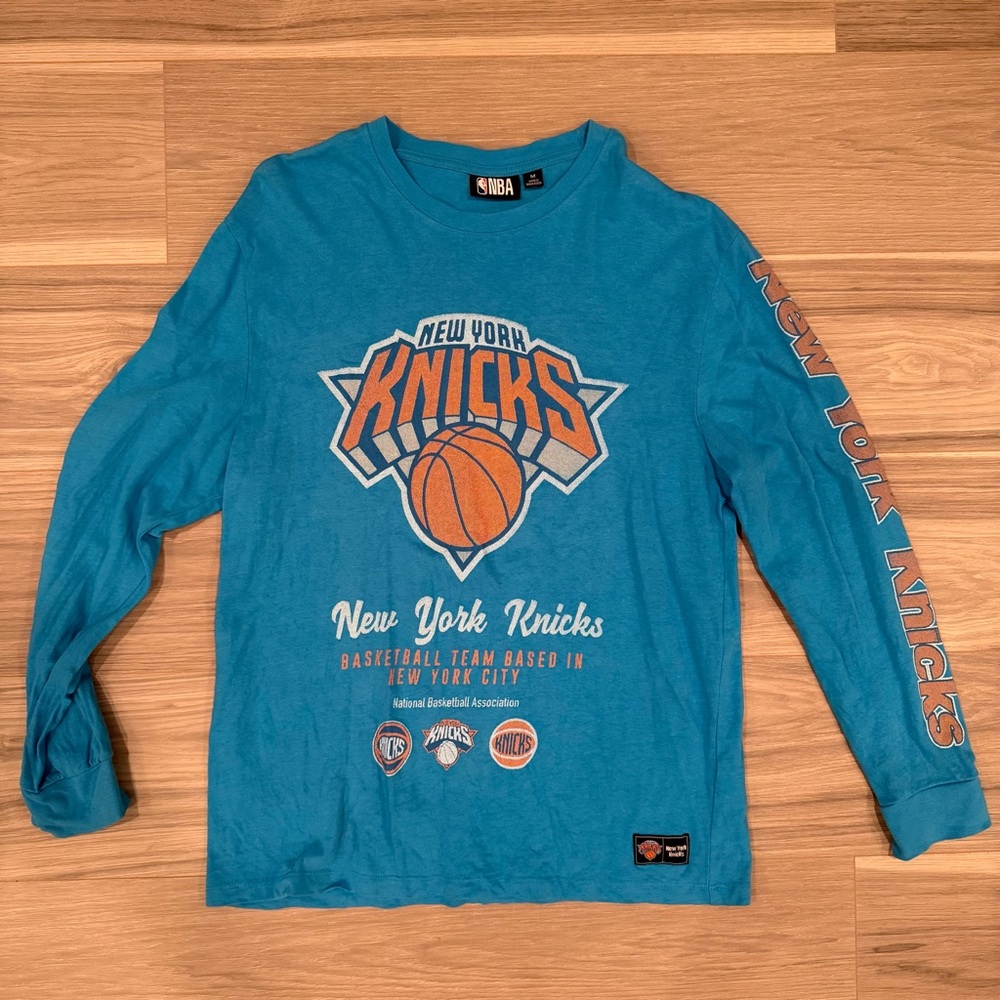 NBA New York Knicks Blue Long Sleeve Tee
